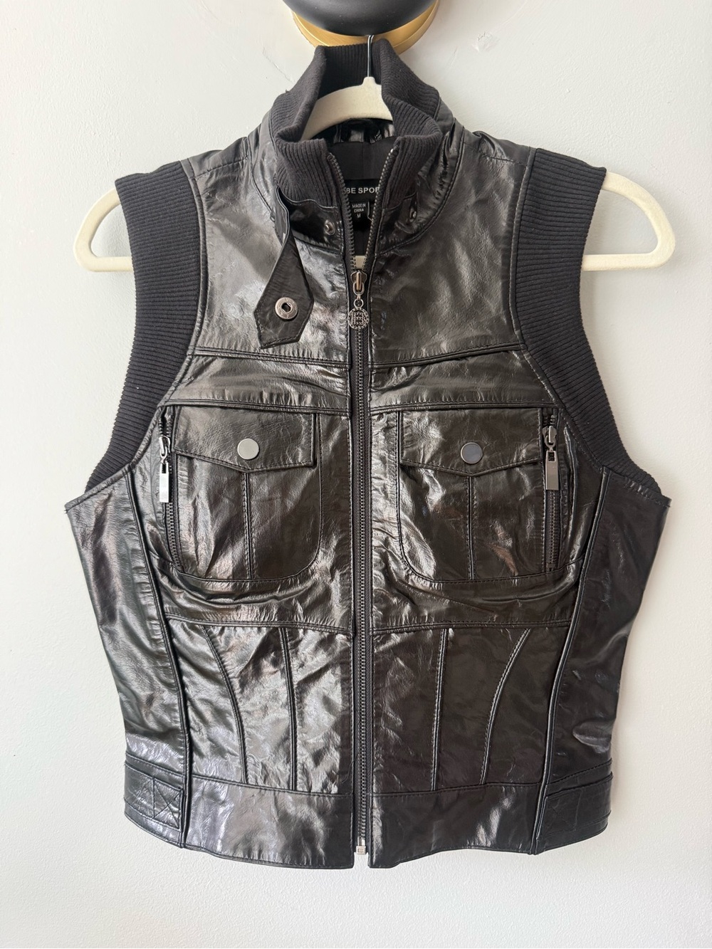 🖤 Vintage Bebe Sport Genuine Leather Vest, NWT, Medium 🖤